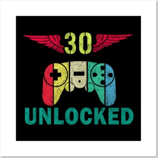 Level 30 Unlocked Awesome Since 1990 - Gamers lovers Posters and Art